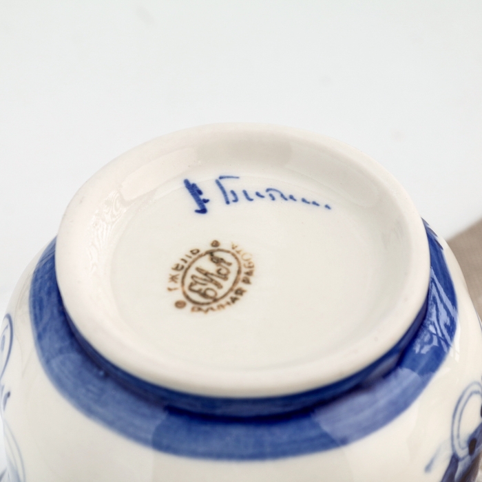 Чашка Чашка "Ромашка", гжель, фарфор, 200 мл, 9 см