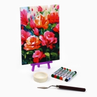 Рисование пастелью с мольбертом «Красочные пионы», набор для творчества Рисование пастелью с мольбертом «Красочные пионы», набор для творчества