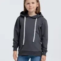 Толстовка с капюшоном детская Kirenga Kids, темно-серая (графит), 14 лет