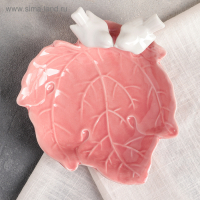 Блюдо керамическое &laquo;Голубки на листочке&raquo;, 16&times;6,5 см, цвет розовый