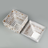 Набор подарочных коробок 10 в 1 &laquo;Белая роскошь&raquo;, 10.2 х 10.2 х 6&ndash;28.2 х 28.2 х 15 см, Новый год