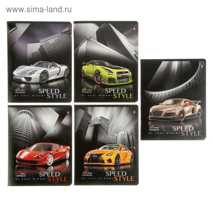 Тетрадь 48 листов в клетку Тетрадь 48 листов в клетку "Машины жажда скорости", обложка мелованный картон, УФ-лак, МИКС