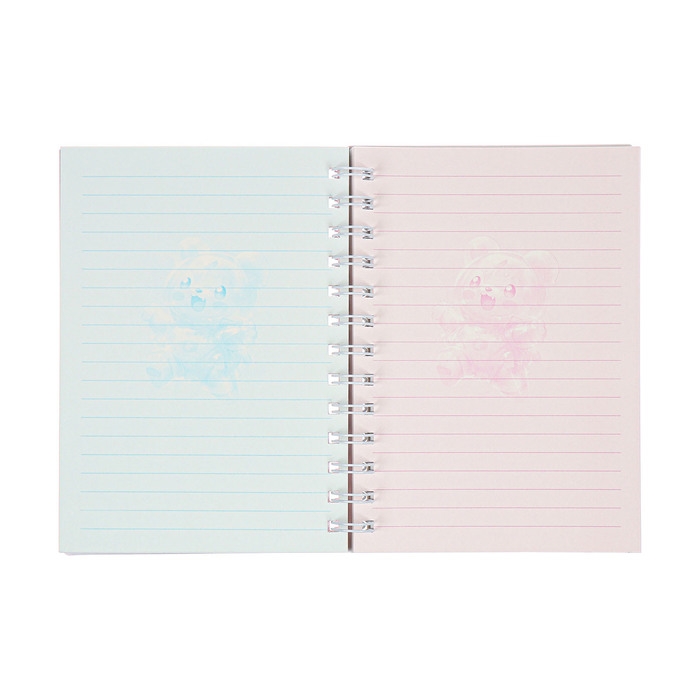 Записная книжка подарочная на гребне 80л,линия, цветной блок,обложка ПВХ 3D Мишка(17,6х13,5см)   105