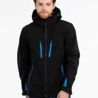 Куртка софтшелл мужская Patrol черная с синим, размер S
