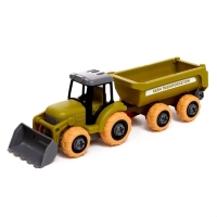 Конструктор винтовой «Трактор с 2 прицепами», с отвёрткой, и аксессуарами Конструктор винтовой «Трактор с 2 прицепами», с отвёрткой, и аксессуарами