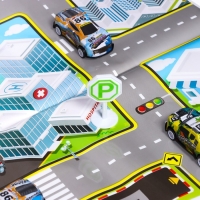 Игровой набор &laquo;Город&raquo;, 24 металлические машинки с запуском и игровое поле