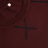 Джемпер Stitch с контрастной отделкой, бордовый с синим, размер L