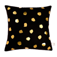 Подушка декоративная Этель &laquo;Горошек чёрный&raquo;, 40х40 см, велюр, 100% п/э