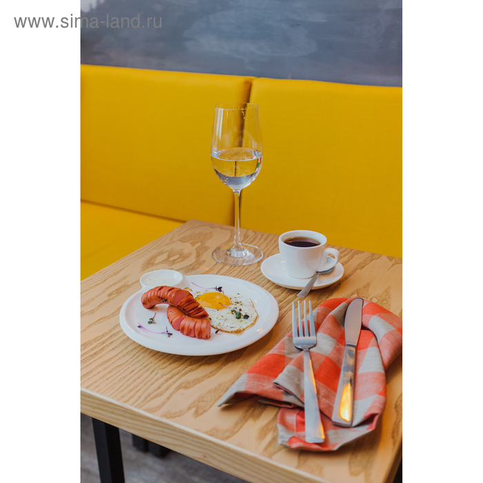 Блюдо фарфоровое круглое с соусником Wilmax Teona, d=20 см, цвет белый