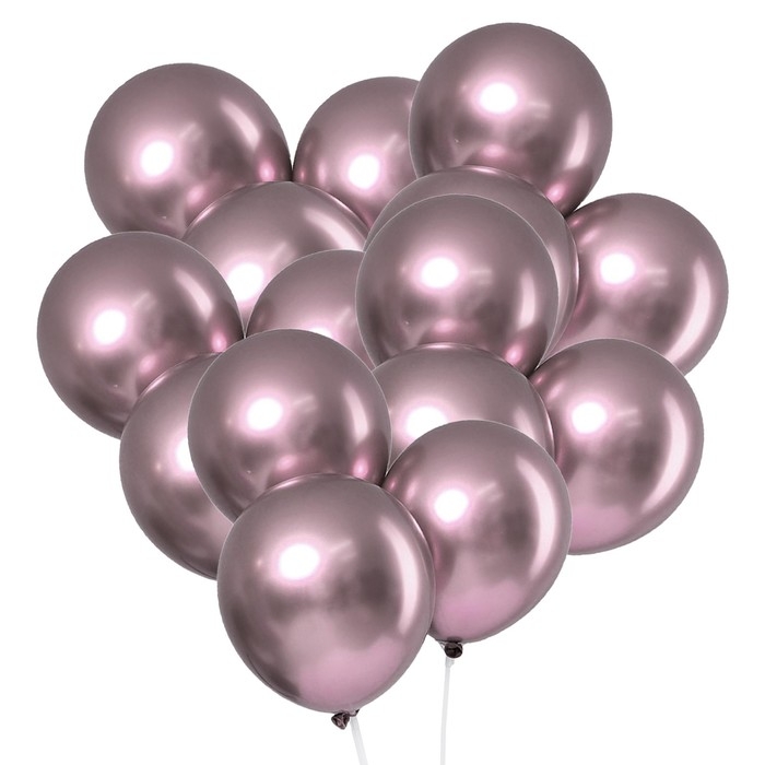 Шар латексный 12" &laquo;Хром&raquo;, металл, набор 5 шт., цвет сиреневый