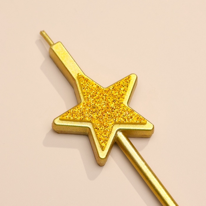 Набор свечей для торта, 4 шт Набор свечей для торта, 4 шт "Блестящие звезды", золотые