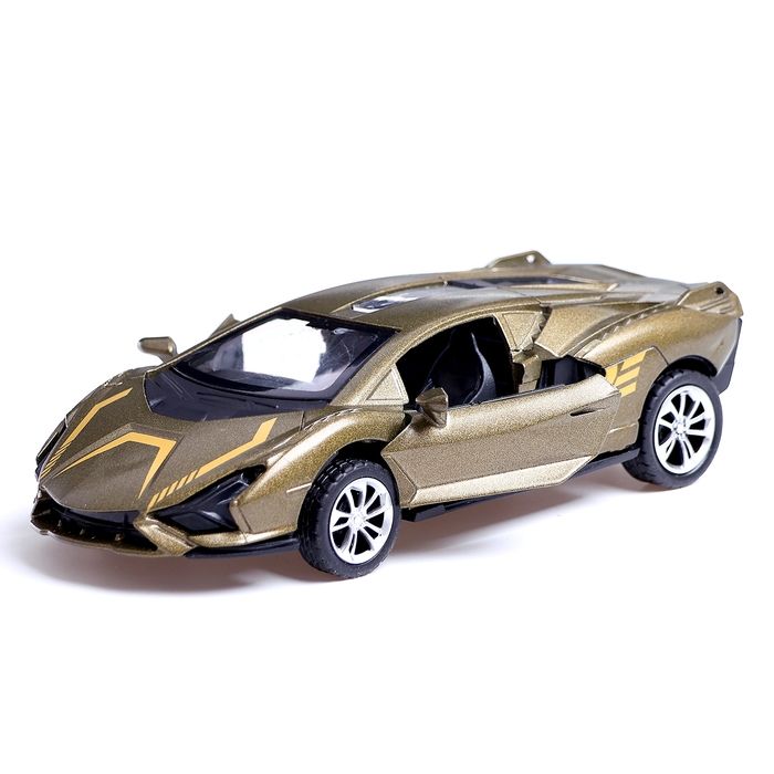 Машина металлическая &laquo;Купе&raquo;, инерционная, 1:28, световые и звуковые эффекты, открываются двери, цвет зелёный