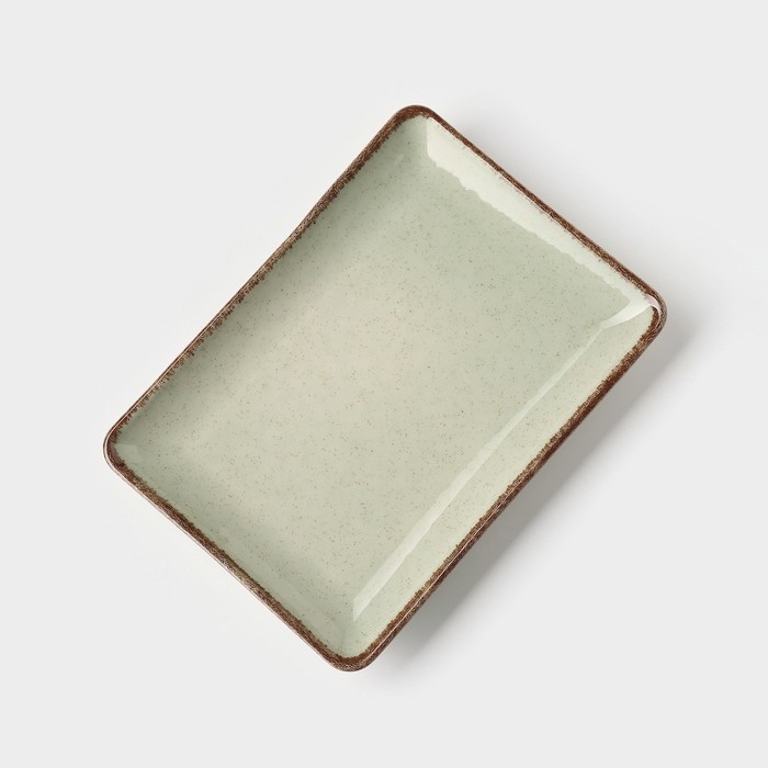 Блюдо фарфоровое Pearl, 18×13 см, цвет мятный Блюдо фарфоровое Pearl, 18×13 см, цвет мятный