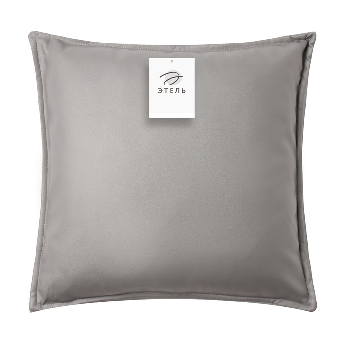 Наволочка декоративная Наволочка декоративная "Этель" кожзам 45х45 см, серый