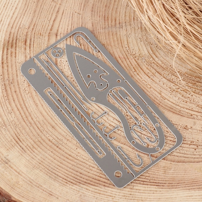 Карта для выживания 17в1 многофункциональная рыболовная, нержавеющая сталь Карта для выживания 17в1 многофункциональная рыболовная, нержавеющая сталь