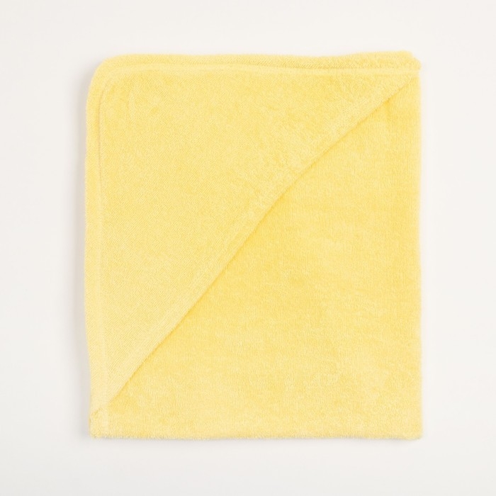 Полотенце уголок махровое Крошка Я 85х85 см, цвет светло-жёлтый, 100% хлопок, 320 г/м