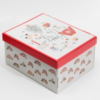 Коробка подарочная новогодняя складная &laquo;Хюгге&raquo;, 31,2 х 25,6 х 16,1 см, Новый год