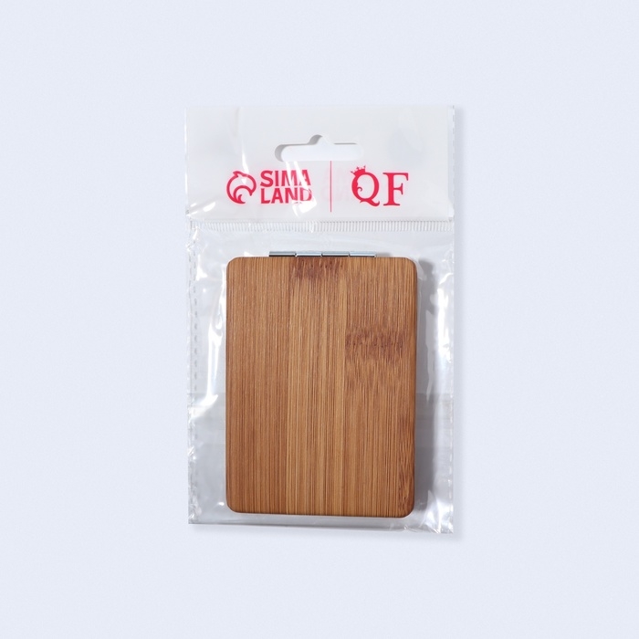 Зеркало складное &laquo;Бамбук&raquo;, 6,4 &times; 9 см, с увеличением, цвет &laquo;тёмное дерево&raquo;