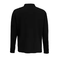 Рубашка поло оверсайз с длинным рукавом Heritage, черная, размер S