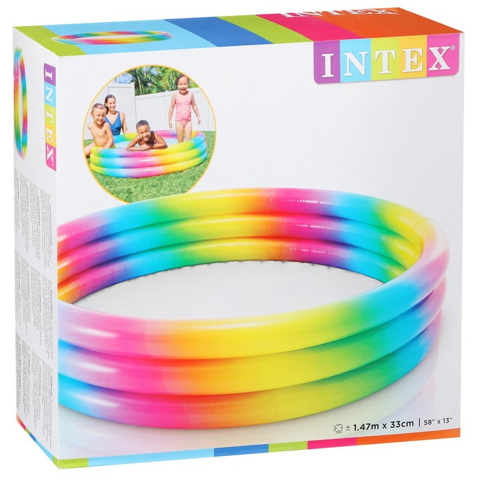 Бассейн надувной «Радуга», 147 х 33 см, от 2 лет, 58439NP INTEX Бассейн надувной «Радуга», 147 х 33 см, от 2 лет, 58439NP INTEX