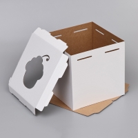 Коробка под торт с окном, "Пироженка", белая, 30 х 30 х 30 см Коробка под торт с окном, "Пироженка", белая, 30 х 30 х 30 см