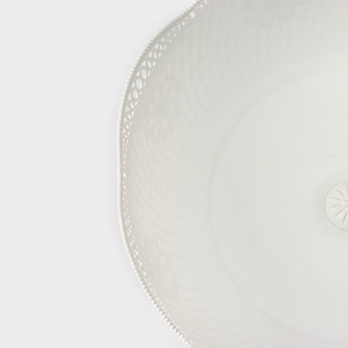 Ваза для хлеба и фруктов на ножке, 26×17 см, цвет белый Ваза для хлеба и фруктов на ножке, 26×17 см, цвет белый