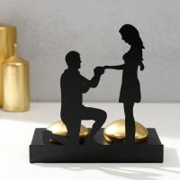 Подсвечник металл на 2 свечи "Предложение" чёрный 12,5х12х6,8 см Подсвечник металл на 2 свечи "Предложение" чёрный 12,5х12х6,8 см