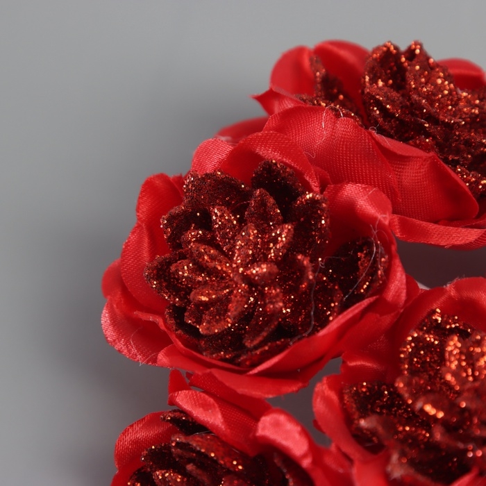 Декор для творчества Декор для творчества "Камелия" красный (1 набор=1 букет) в букете 6 шт 4х11 см