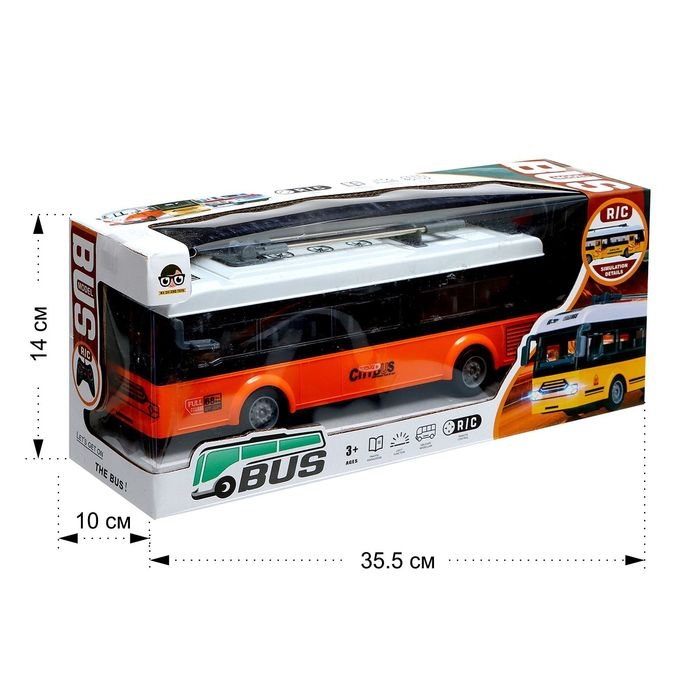 Троллейбус радиоуправляемый &laquo;Город&raquo;, открываются двери, световые эффекты, работает от батареек