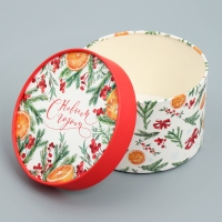 Набор шляпных коробок 3 в 1 &laquo;Акварельный&raquo;, 16 х 10, 14 х 9, 13 х 8.5 см, Новый год