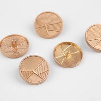 Набор металлических пуговиц на ножке &laquo;Геометрия&raquo;, d = 25 мм, 5 шт, цвет золотой