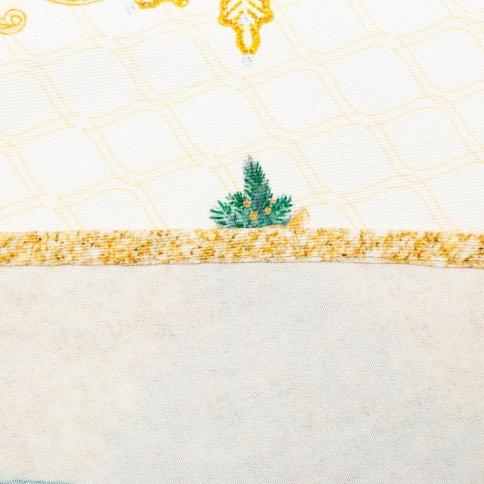 Скатерть новогодняя Этель "Golden Christmas" d=215 +/- 2см с ГМВО, 100% хлопок, саржа 190 гр/м2