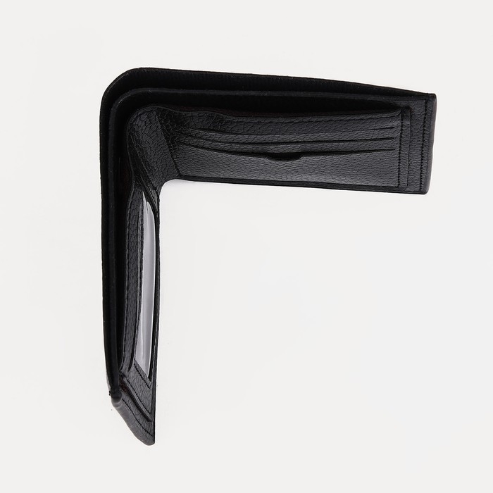 Портмоне мужское для купюр, для карт, цвет чёрный