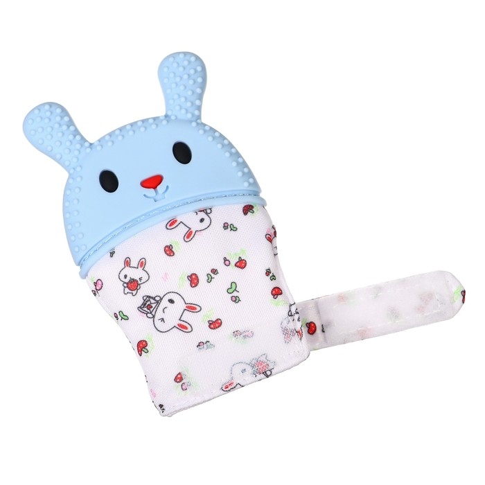 Прорезыватель-рукавичка «Зайка», цвет голубой/зеленый, Крошка Я Прорезыватель-рукавичка «Зайка», цвет голубой/зеленый, Крошка Я