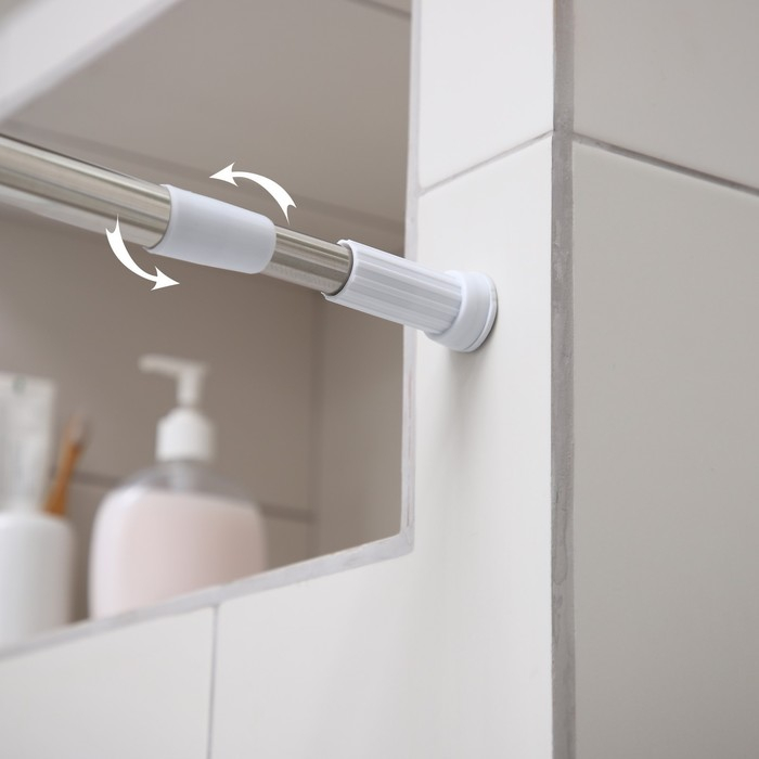 Карниз для ванной Доляна, телескопический, d=3,2 см, 140-260 см, стальной