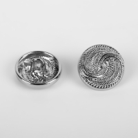 Набор пуговиц на ножке &laquo;Витая&raquo;, d = 15 мм, 5 шт, цвет серебряный