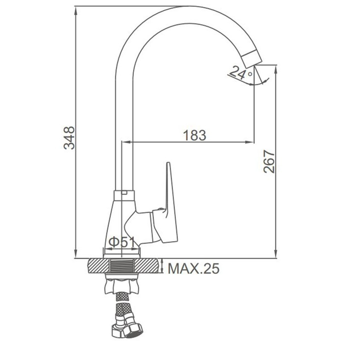 Смеситель для кухни Accoona A45111С, 1-рычажный, силумин, картридж 35мм, цвет Смеситель для кухни Accoona A45111С, 1-рычажный, силумин, картридж 35мм, цвет "бронза"