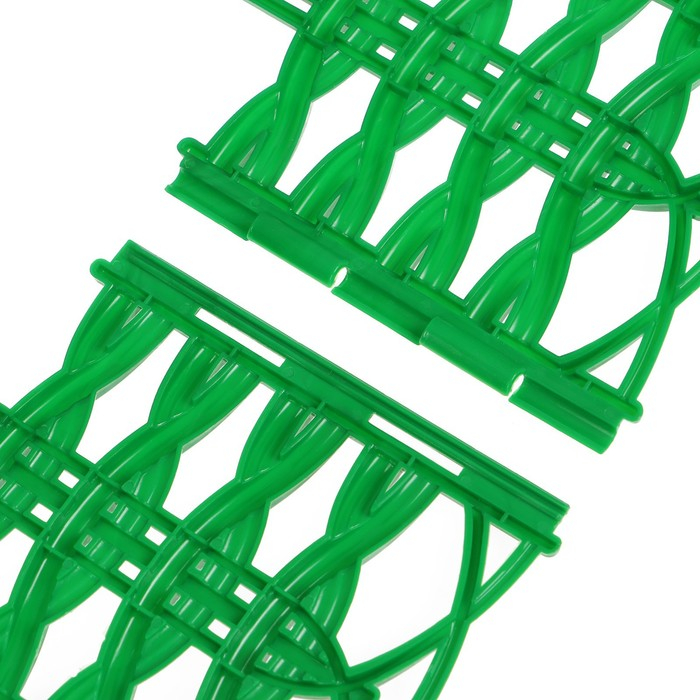 Ограждение декоративное, 25 &times; 300 см, 8 секций, пластик, зелёное, &laquo;Ивушка&raquo;