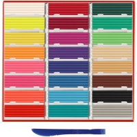 Пластилин, 24 цвета, 480г, Гамма "Мультики", со стеком, картонная упаковка (371595) Пластилин, 24 цвета, 480г, Гамма "Мультики", со стеком, картонная упаковка (371595)