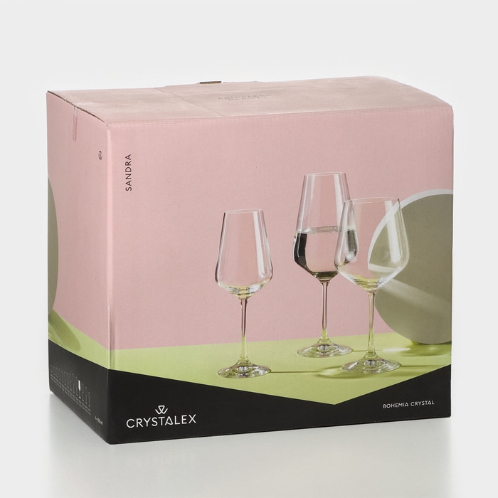 Набор бокалов для вина &laquo;Сандра&raquo;, 450 мл, 6 шт, цвет красный