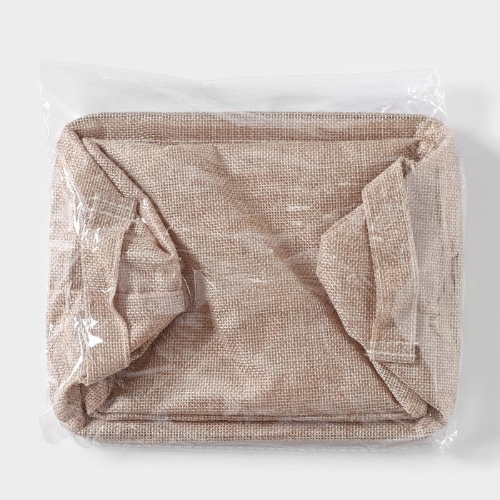 Корзинка для мелочей с ручками Доляна &laquo;Тильма&raquo;, 20&times;17&times;13 см, цвет бежевый