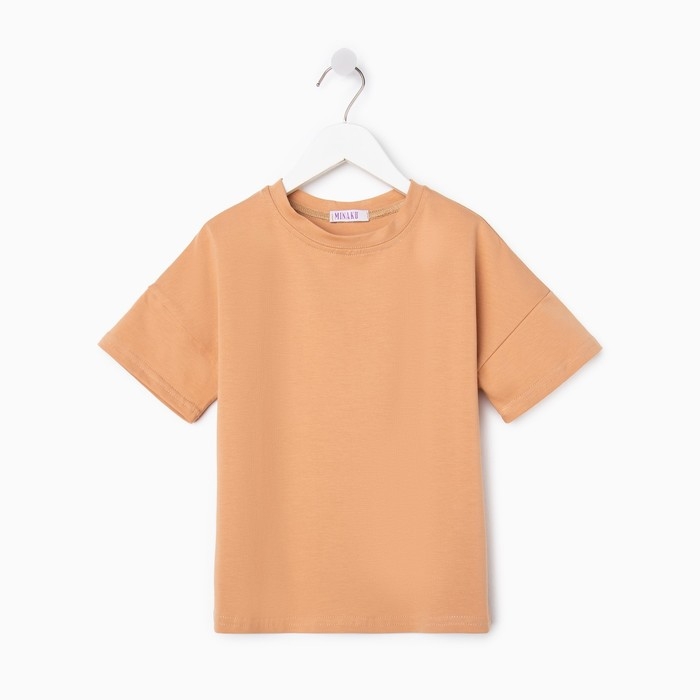 Футболка детская MINAKU:Basic line kids цвет песочный, рост 152