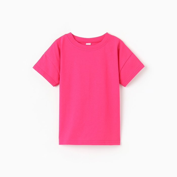 Футболка детская со спущенным плечом, цвет фуксия, рост 122 см Футболка детская со спущенным плечом, цвет фуксия, рост 122 см