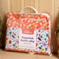 Набор банный женский "Клубничка" (шапка+рукавица+коврик) Набор банный женский "Клубничка" (шапка+рукавица+коврик)