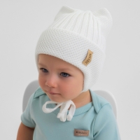 Шапка детская с ушками MINAKU р-р 46-48, цвет молочный Шапка детская с ушками MINAKU р-р 46-48, цвет молочный
