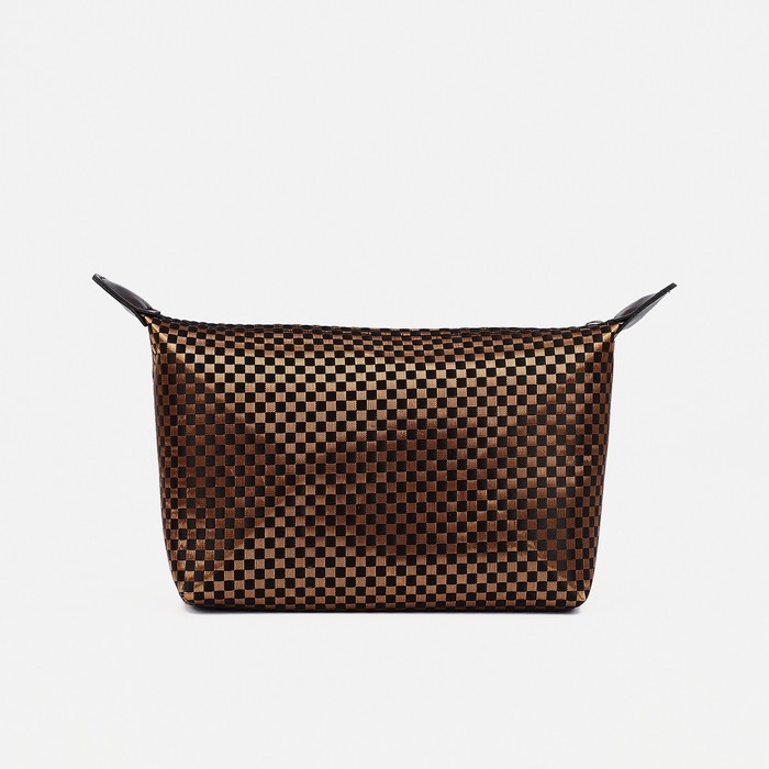 Косметичка на молнии, цвет темно-коричневый