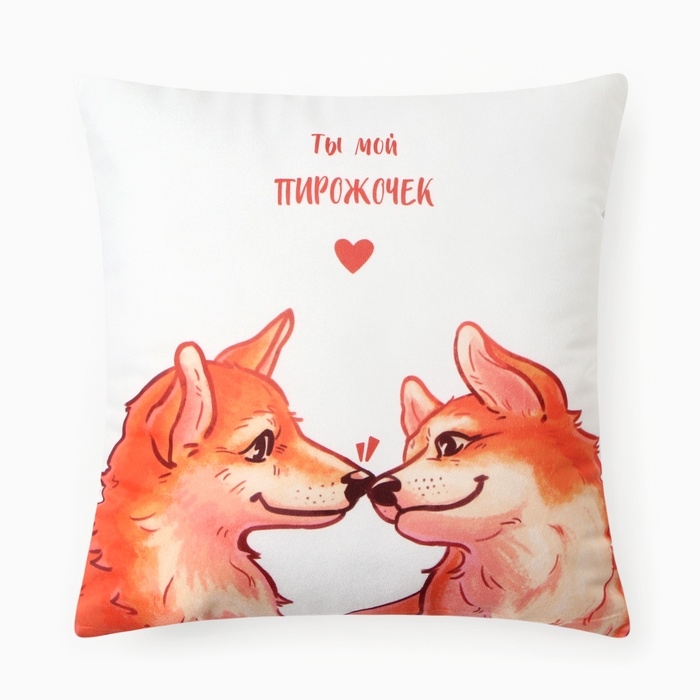 Подушка Этель Подушка Этель "Влюбенная парочка", 40*40 см, 100% п/э, велюр