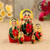 Матрёшка &laquo;Зоя&raquo;, желтый платок, 5 кукольная, 12 см