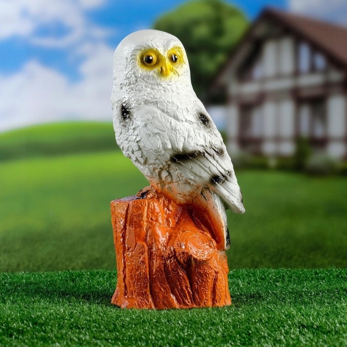 Садовая фигура Садовая фигура "Сова на пне" полярная, 28см