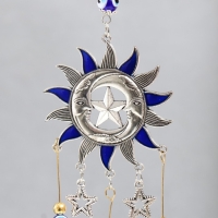 Музыка ветра металл "Звезда, два месяца и солнце" синий, от сглаза 3 колокольчика 27 см Музыка ветра металл "Звезда, два месяца и солнце" синий, от сглаза 3 колокольчика 27 см